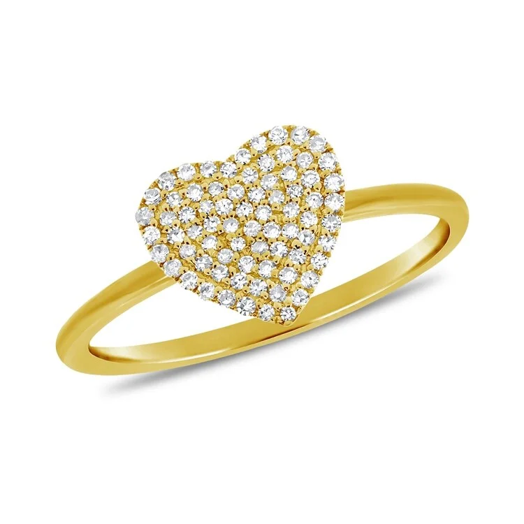 Three - Stone Diamond Rings with Princess - Cut DiamondsJoelle 1/10 ct. Pave Diamond Heart Ring 14k Gold