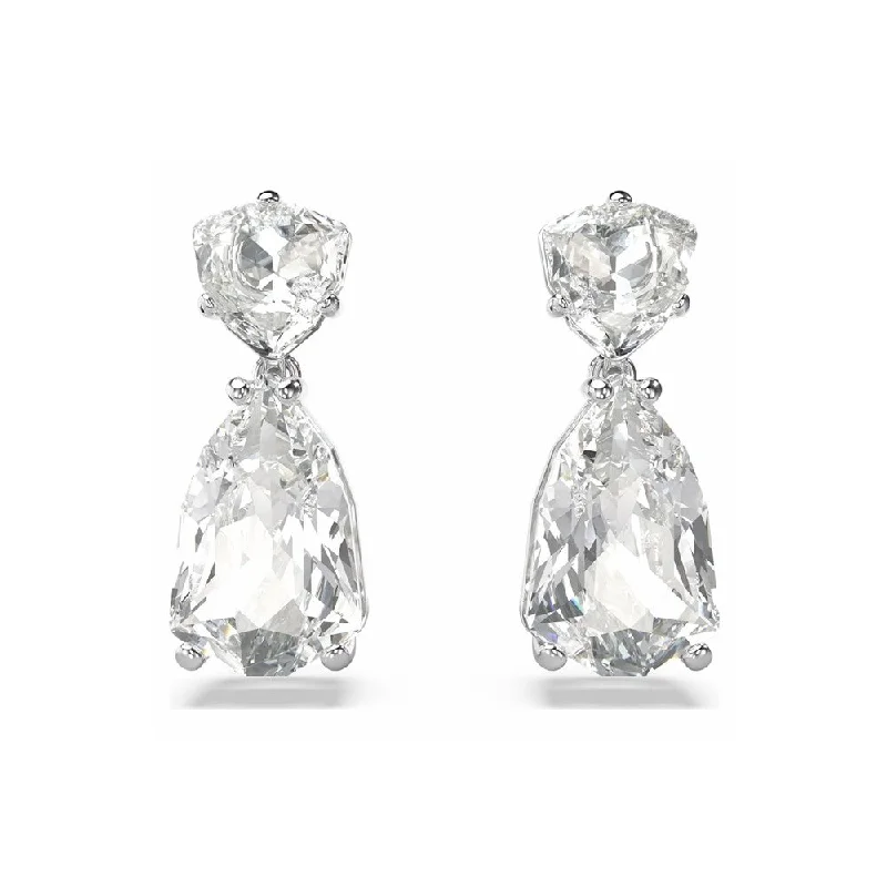 Comfort - Fit Wedding Bands for All - Day WearSwarovski Mesmera Rhodium Plated Crystal Drop Earrings