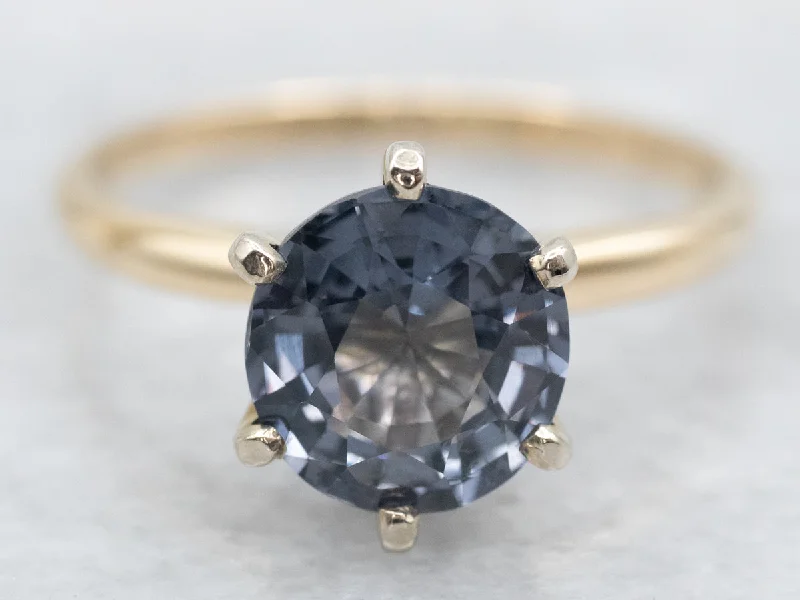 Sapphire Gemstone Rings in a Cathedral SettingSimple Round-Cut Purple Spinel Ring