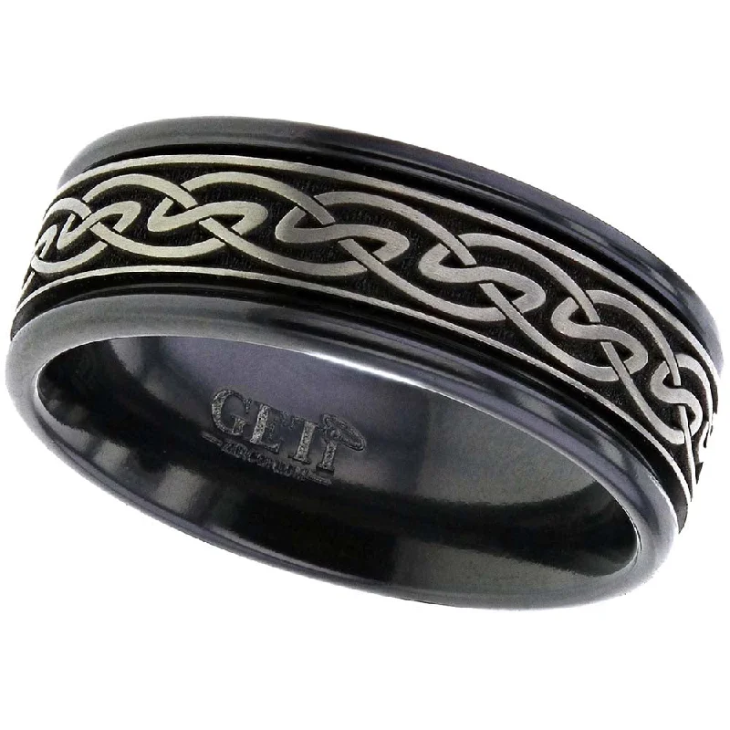 Custom - Engraved Wedding Bands with a Special MessageZirconium Celtic Knotwork Ring - 4017RB59