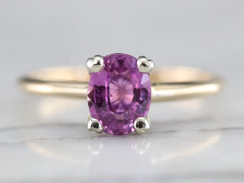 Pink Ceylon Sapphire Solitaire Ring