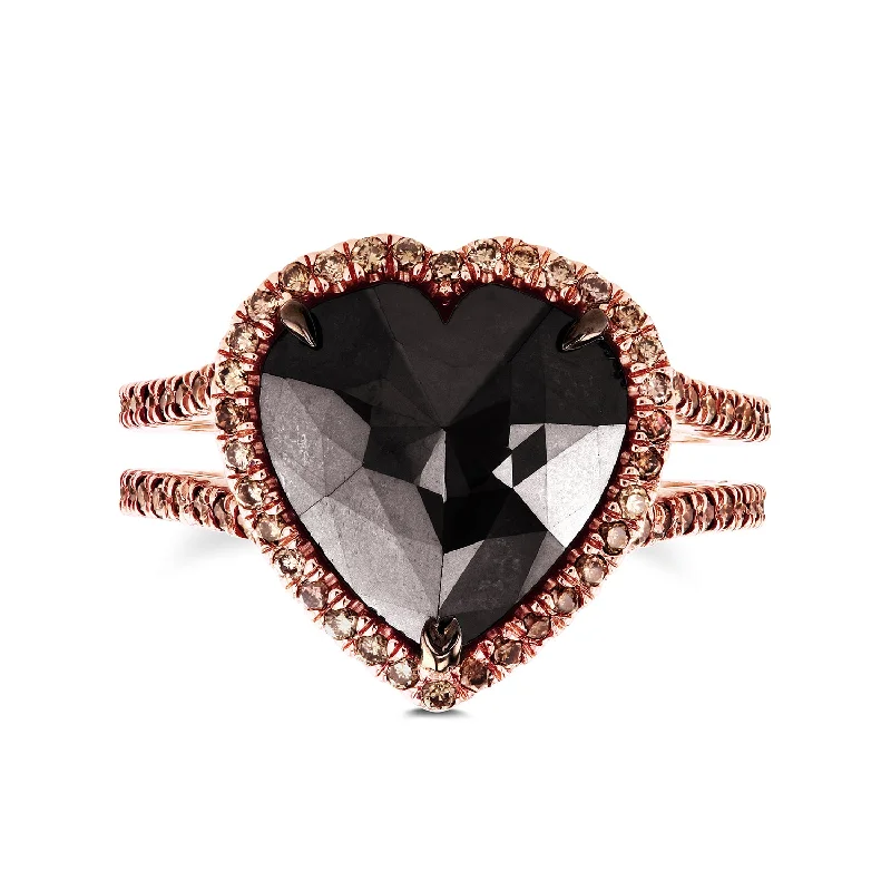 Black & Rose Heart Diamond Champagne Trim