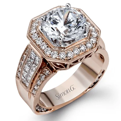 Vintage - Inspired Diamond Rings with Filigree WorkEngagement Ring in 18k Gold with Diamonds