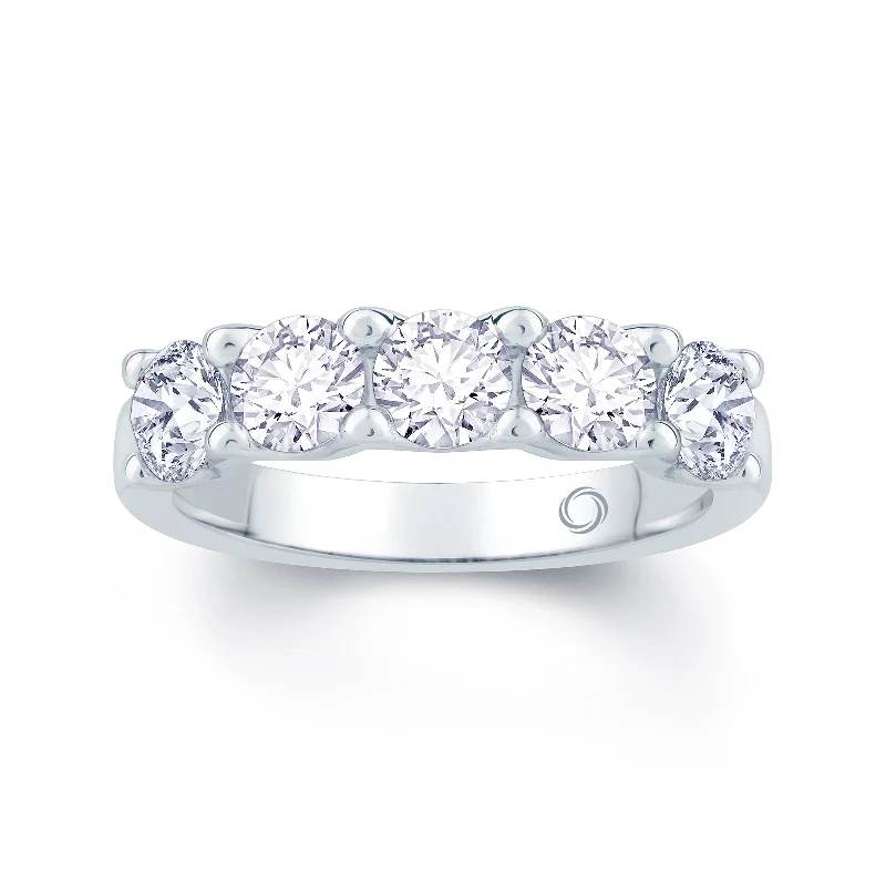 Matching Wedding Bands for a Coordinated LookPlatinum 1.00ct Round Brilliant Cut Diamond Half Eternity Ring