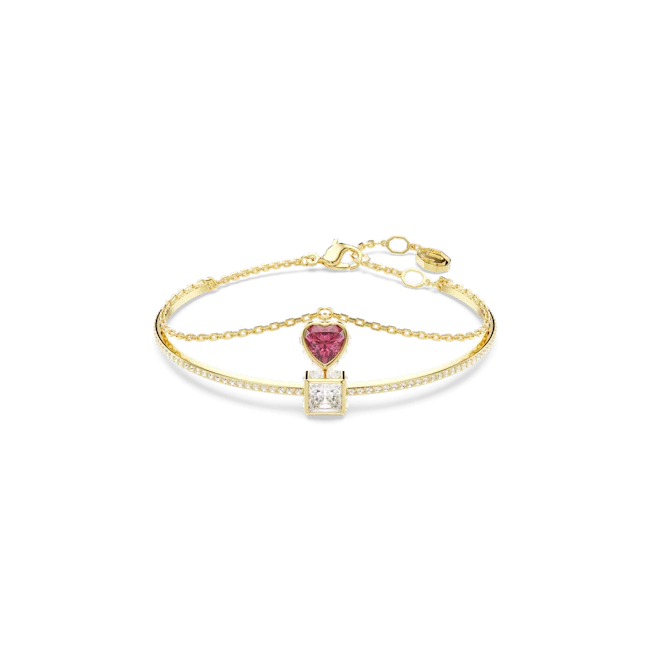 Custom - Engraved Wedding Bands with a Special MessageSwarovski Chroma Gold-Tone Plated Crystal Heart Bangle