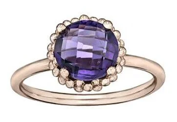 Sapphire Gemstone Rings in a Cathedral SettingRose Gold Amethyst Ring.