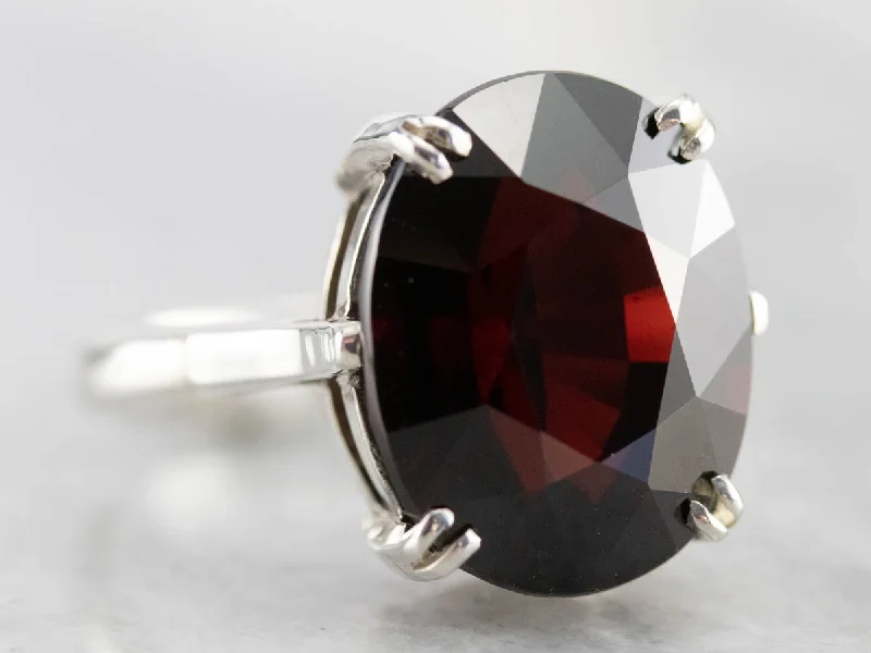 Garnet Sterling Silver Cocktail Ring