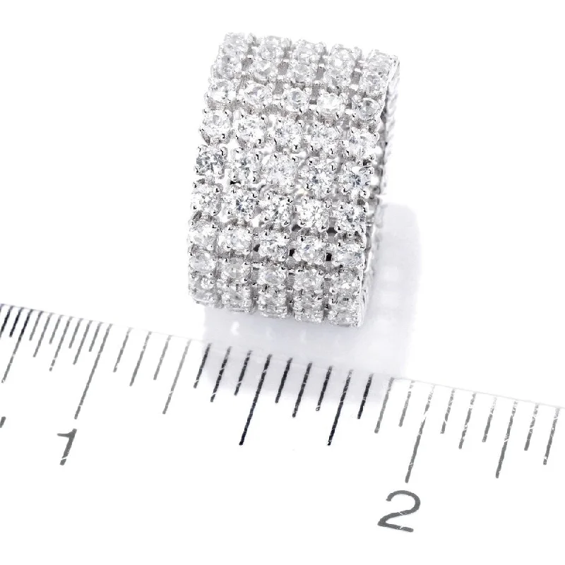 Platinum O/ Silver 6.00Ctw White Natural Zircon Ring