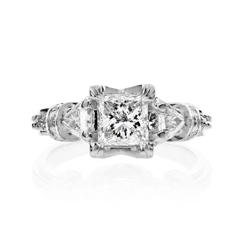 1.73ct.tw Princess Trillion Vintage