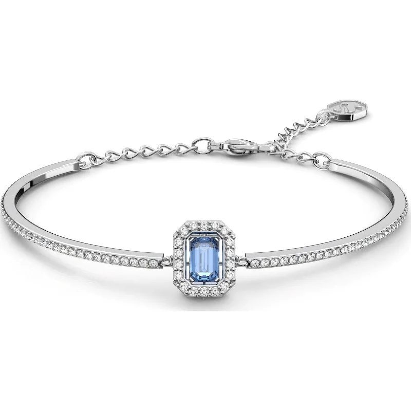 Two - Tone Wedding Bands in Gold and PlatinumSwarovski Una Rhodium Plated Blue Crystal Bangle