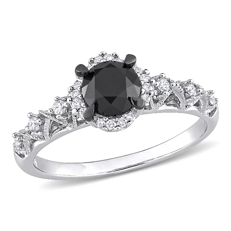 Custom - Designed Diamond Rings to Reflect Your PersonalityMiadora 3/4ct TDW Black and White Diamond Vintage Halo Infinity Engagement Ring in 14k White Gold