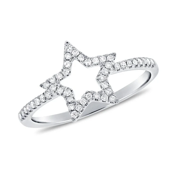 Vintage - Inspired Diamond Rings with Filigree WorkJoelle Star Ring 14k Gold & Diamond 1/6ct TDW