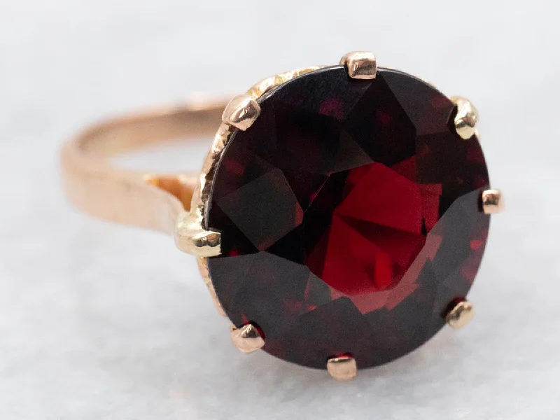 Ruby Gemstone Rings with Diamond AccentsRose Gold Garnet Solitaire Ring