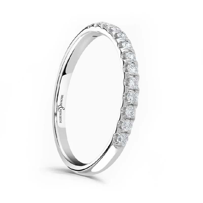 Custom - Engraved Wedding Bands with a Special MessagePlatinum 0.25ct Round Brilliant Cut Diamond Claw Set Half Eternity Ring