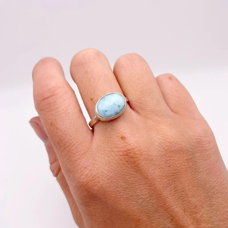 Ruby Gemstone Rings with Diamond AccentsMini Larimar Ring No. 05 | Size 9.25