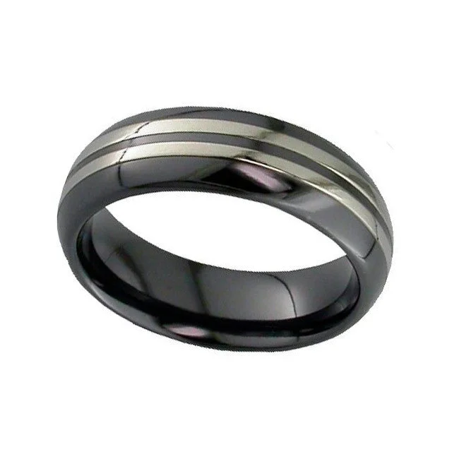 Custom - Engraved Wedding Bands with a Special MessageZirconium Ring - 4019rb