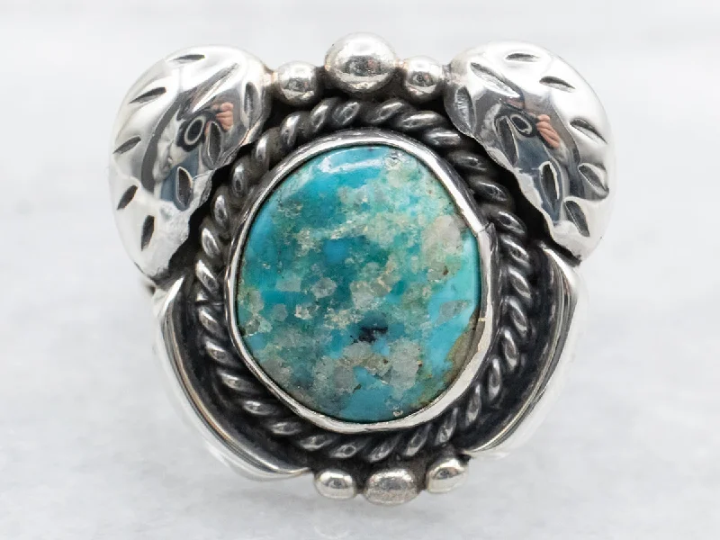 Emerald Gemstone Rings with Filigree - Bordered SettingsNative American J.Tulley Turquoise Ring