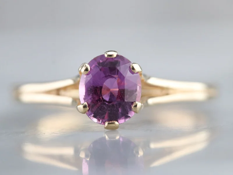 Pink Ceylon Sapphire Solitaire Ring