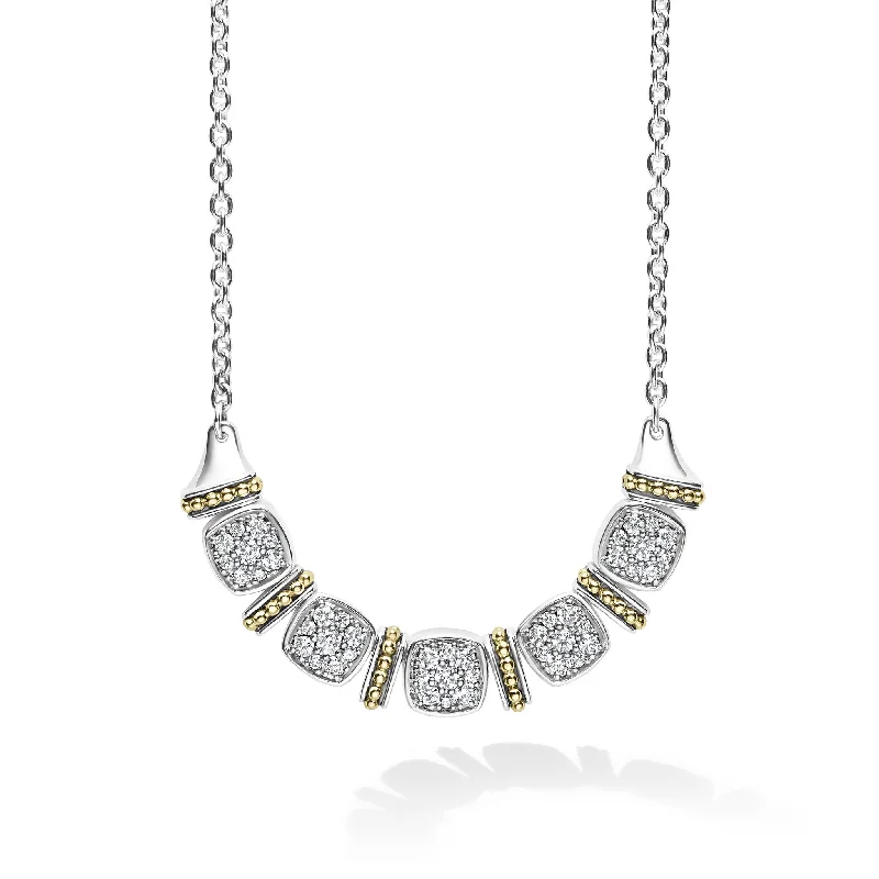 Sapphire Gemstone Rings in a Cathedral SettingRittenhouse Two-Tone Five Station Diamond Necklace