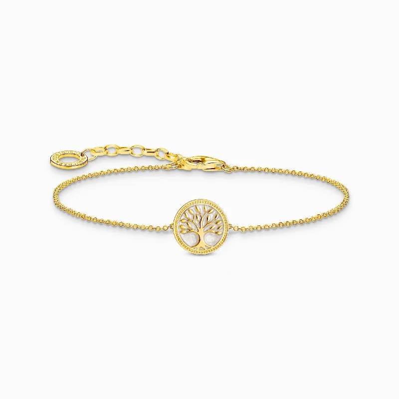 Comfort - Fit Wedding Bands for All - Day WearThomas Sabo Gold Plated Sterling Silver Tree of Love Bracelet