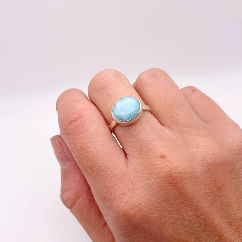 Amethyst Gemstone Rings in a Vintage - Style SettingMini Larimar Ring No. 03 | Size 7