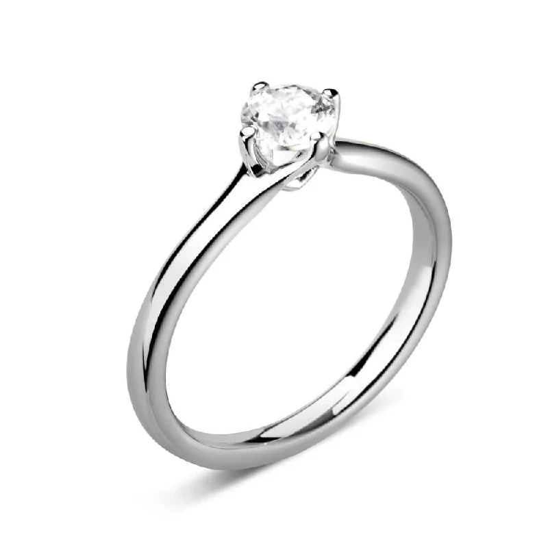 Solitaire Diamond Rings in Platinum SettingsThe Primrose Platinum Round Brilliant Cut Diamond Solitaire Engagement Ring