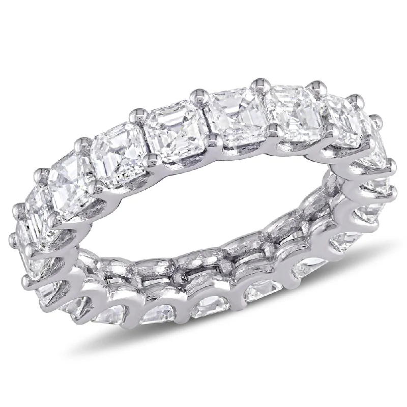 Vintage - Inspired Diamond Rings with Filigree WorkMiadora 18k White Gold 5 1/10ct TDW Asscher-Cut Diamond Full-Eternity Band