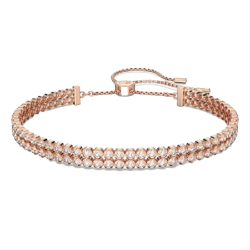 Comfort - Fit Wedding Bands for All - Day WearSwarovski Matrix Tennis Rose Gold-Tone Crystal Bracelet