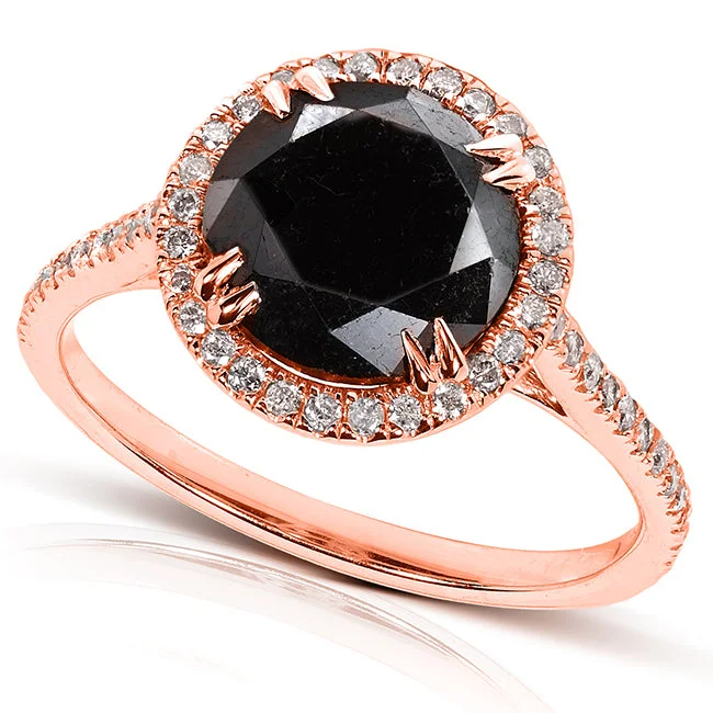 3-3/4 ct.tw Black Diamond Halo