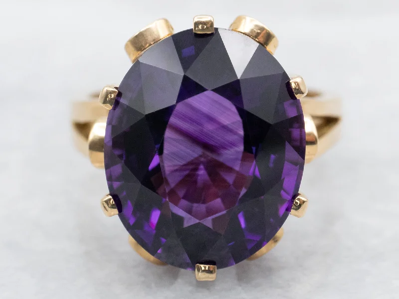 Multi - Gemstone Rings with a Rainbow of ColorsVintage Amethyst Solitaire Cocktail Ring