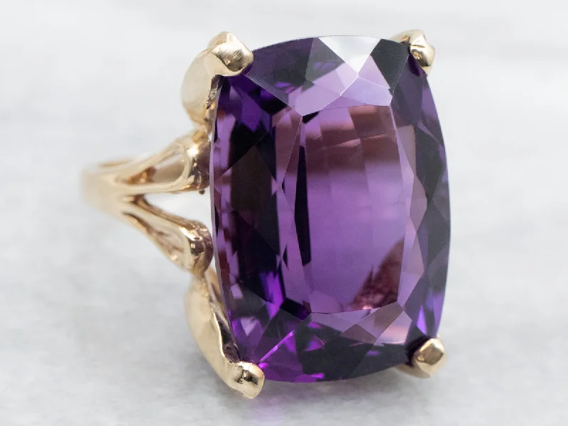 Multi - Gemstone Rings with a Rainbow of ColorsGold Amethyst Statement Ring