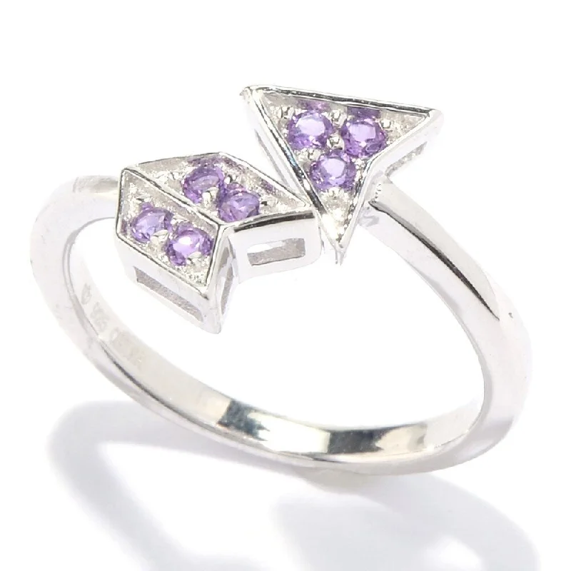 Sterling Silver Amethyst Arrow Toe Ring