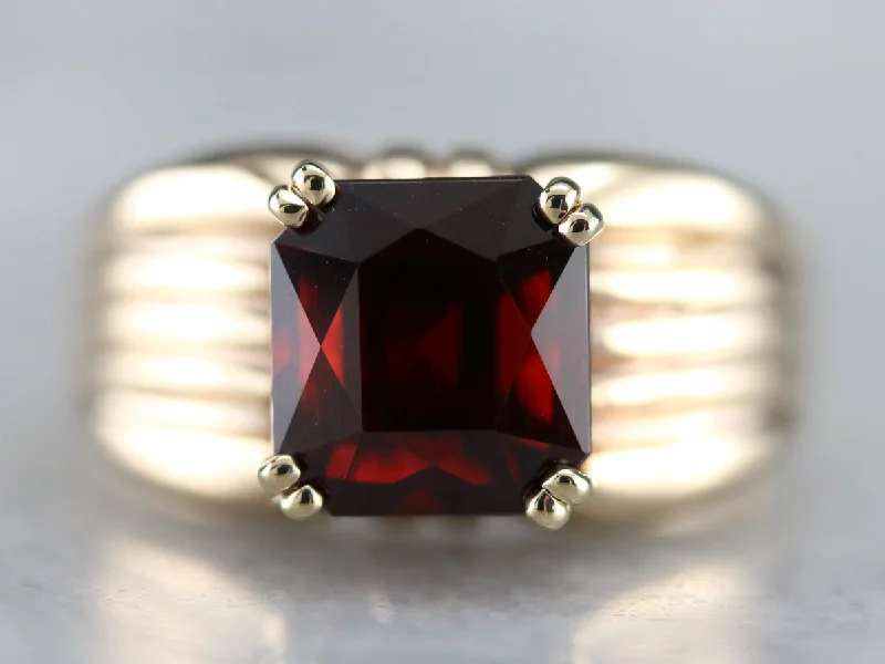 Garnet Gold Statement Ring