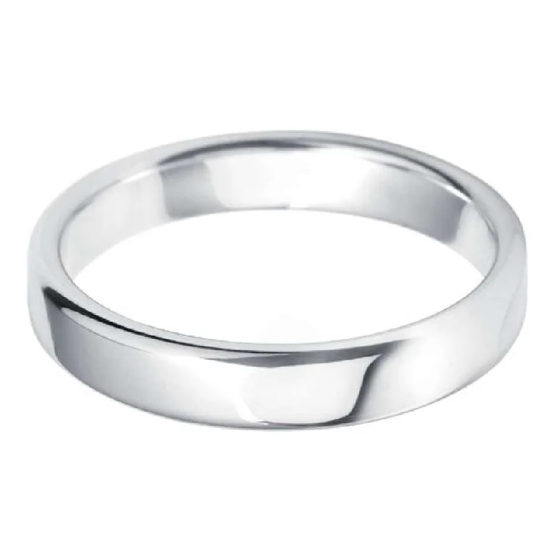 Custom - Engraved Wedding Bands with a Special MessagePlatinum 4mm Classic Court Gents Wedding Ring