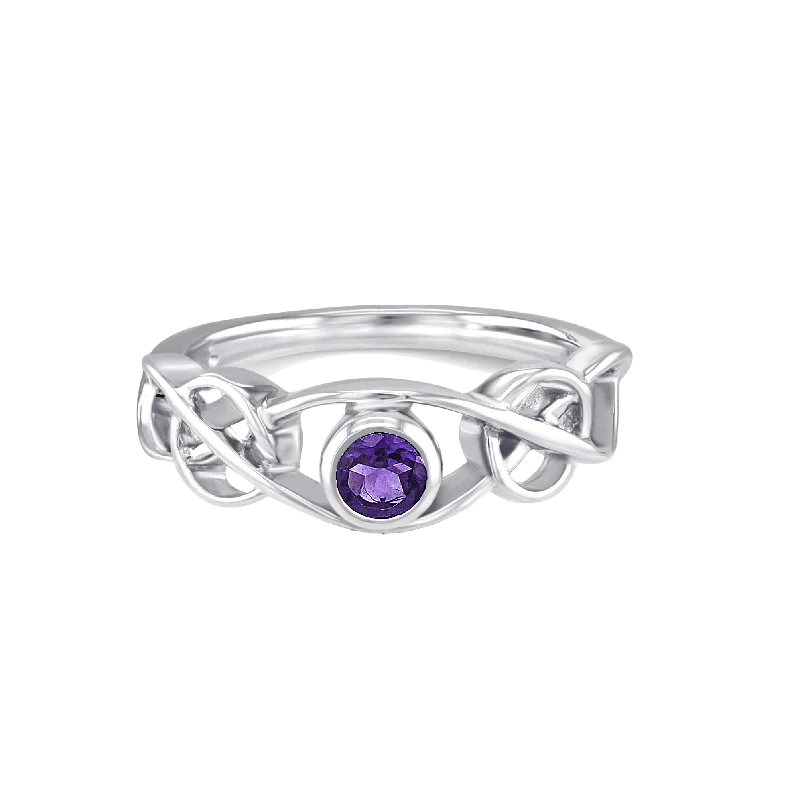 Amethyst Gemstone Rings in a Vintage - Style SettingCeltic Amethyst Ring