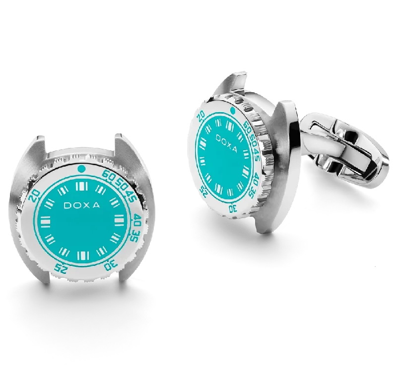 Two - Tone Wedding Bands in Gold and PlatinumDoxa Cufflinks SUB Aquamarine Turqouise