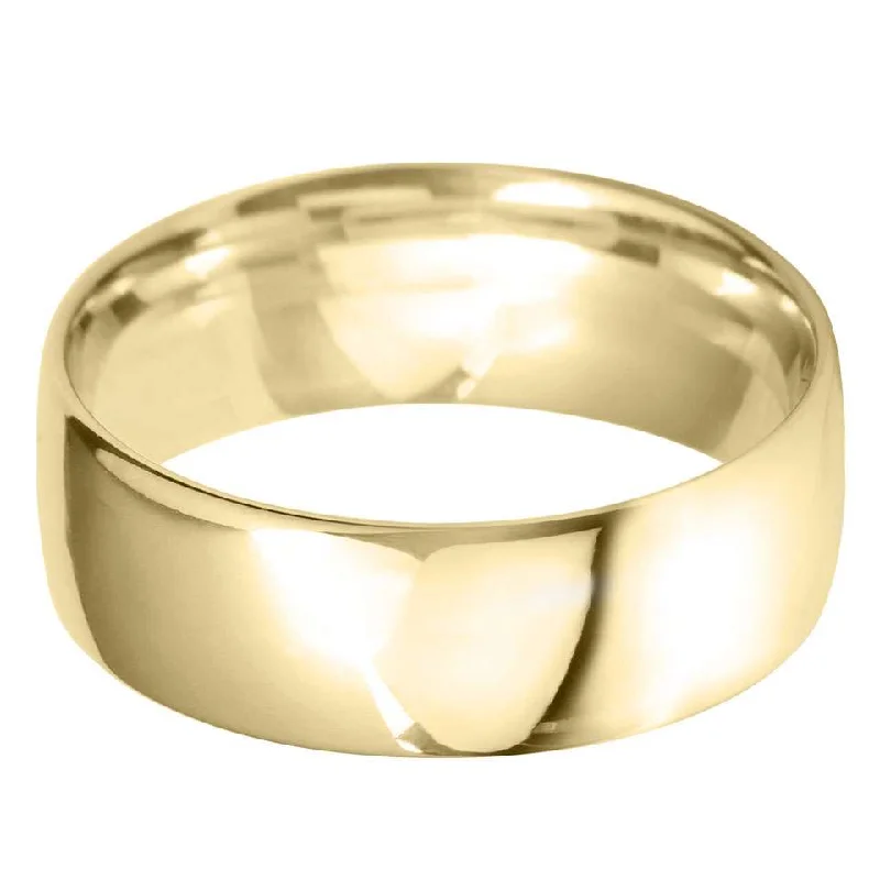 Custom - Engraved Wedding Bands with a Special Message18ct Yellow Gold 8mm Classic Court Gents Wedding Ring