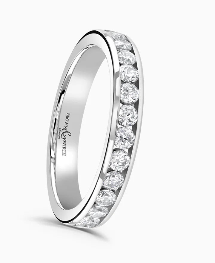 Two - Tone Wedding Bands in Gold and Platinum18ct White Gold 0.27ct Round Brilliant Cut Diamond Channel Set Full Eternity Ring