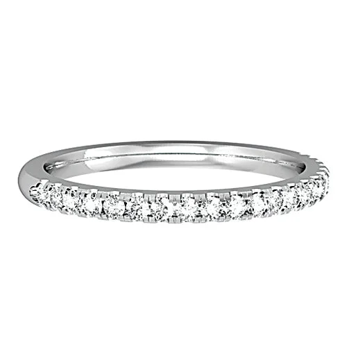 Two - Tone Wedding Bands in Gold and Platinum1.8mm Castle Setting Diamond Half Eternity Ring