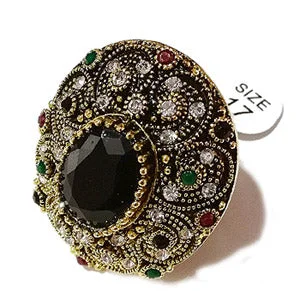 Emerald Gemstone Rings with Filigree - Bordered SettingsFashion High Quality gemstone inlay ring Party wear