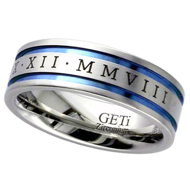 Matching Wedding Bands for a Coordinated LookAnodised Zirconium Band - 4020PRN-ANO