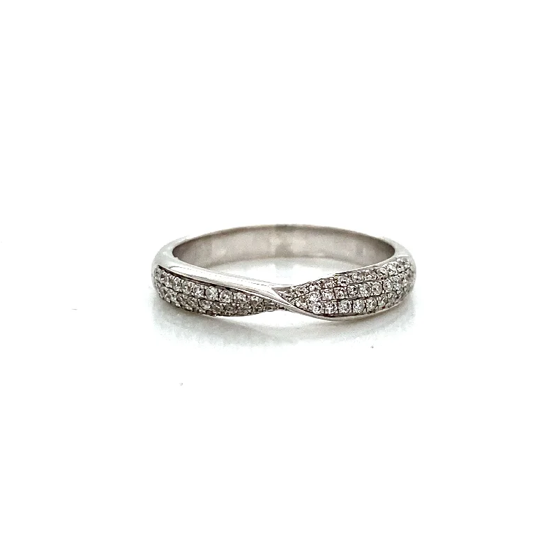 Custom - Engraved Wedding Bands with a Special MessagePinch Wide Pave Wedder