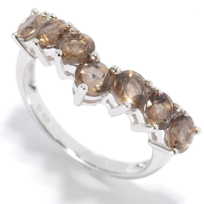 Sterling Silver Smoky Quartz Stack Ring