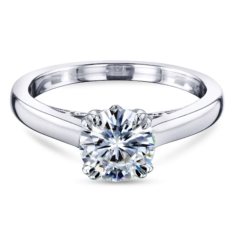 1ct Round Forever One Moissanite Solitaire W-Prong Ring