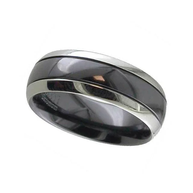 Custom - Engraved Wedding Bands with a Special MessageZirconium Wedding Ring - Z125GRB