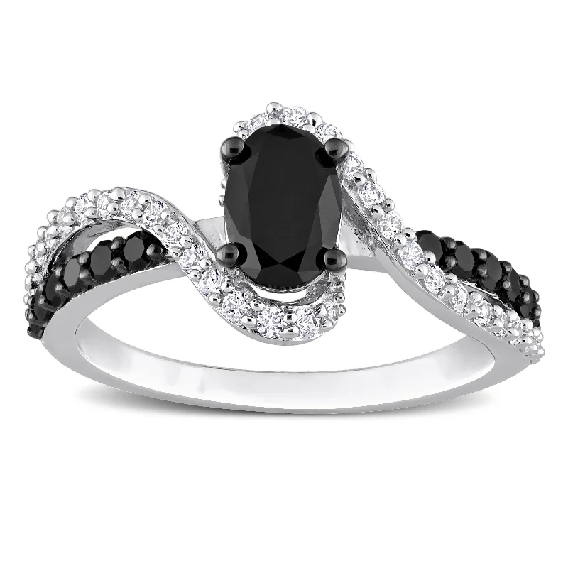 Custom - Designed Diamond Rings to Reflect Your PersonalityMiadora 1ct TDW Black Diamond & Created White Sapphire Crossover Engagement Ring in Sterling Silver