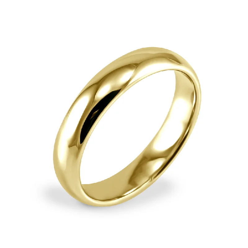 Custom - Engraved Wedding Bands with a Special Message18ct Yellow Gold 4mm Light Court Gents Wedding Ring