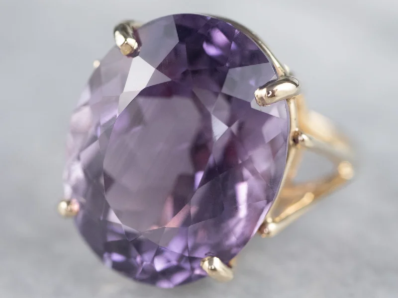 Gold Amethyst Cocktail Ring