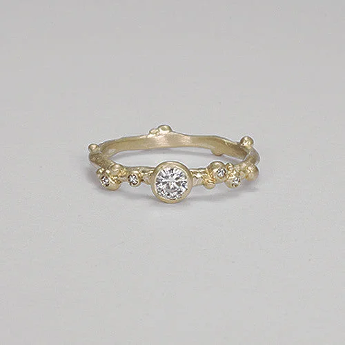 Two - Tone Wedding Bands in Gold and PlatinumEncrusted Branch Solitaire 14k Gold Ring by Branch