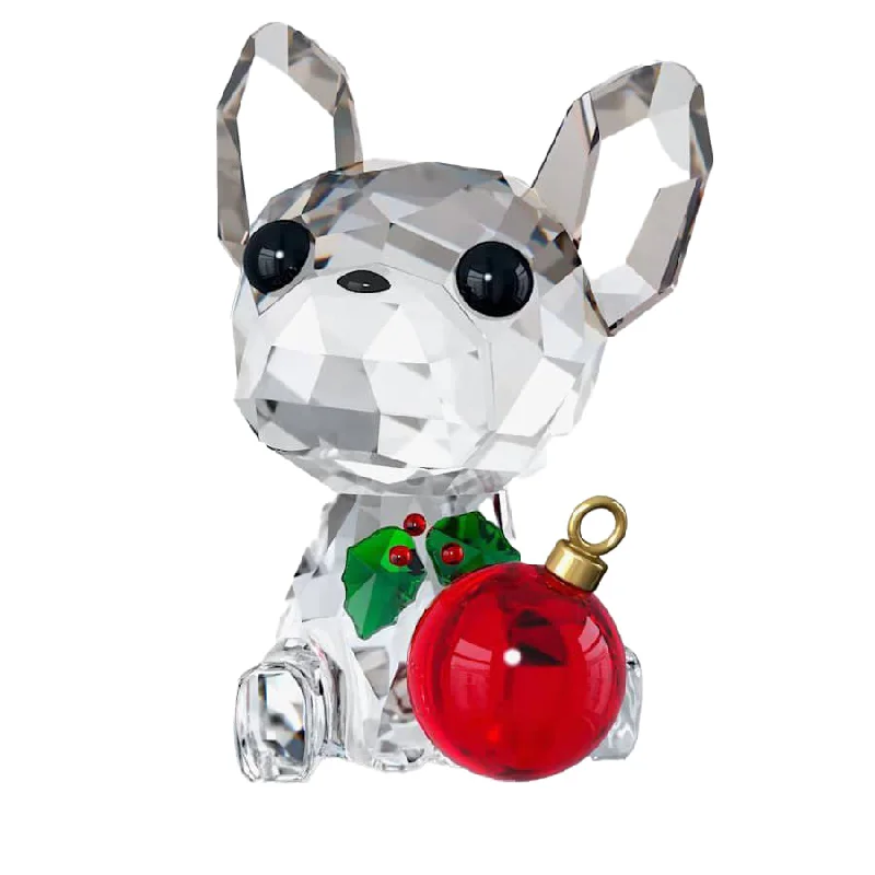 Wedding Bands with Micro - Pave Diamond AccentsSwarovski 2024 Holiday Cheers French Bulldog Ornament